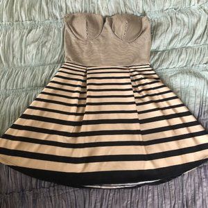 Striped Strapless Dress